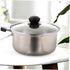 1 Set Stainless Steel Saucepan with Glass Strainer Lid Sauce Pot Pan Induction Pot Stock Pot Sauce Pan...