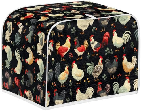 2 Slice Toaster Cover Farm Chicken Rooster Toaster Machine Case, Dust and Fingerprint Protection with Hang Loop Easy to Store (14x14")2PCS...