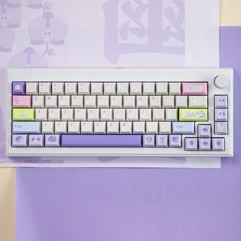 Hyekit PBT Keycaps - Cherry Profile Custom Keycaps, 144 Keys, Dye-Sublimation, Orchid Plant Theme Keyboard Keycap Set for Mechanical Keyboard, Key...