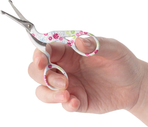 JubileeYarn Rounded Embroidery Craft Stainless Steel Stork Scissors - Small White - 1 Pair...