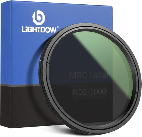 Lightdow 62mm MRC Variable ND Filter ND2-ND1000 (1-10 Stops) for Camera Lens, Adjustable Neutral Density Filter with 18 Multi Layer Coating/HD Sch...
