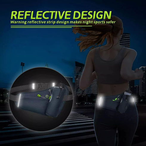 Fanny Pack with Water Bottle Holder, Hydration Running Belt for Men Women Adjustable Strap Waist Bag Suitable for Hiking Running Walking Jogging C...