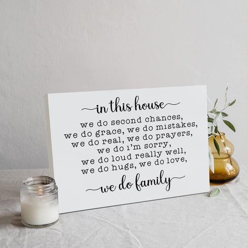 In The House We Do Family Canvas Wall Art Prints,Best Memories Paintings Prints,11x14 inches Artwork For Farmhouse Themed Decor Bedroom Living Roo...