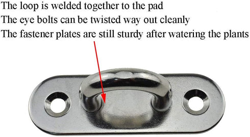 Pad Eye Plates U Shaped Hook M8 Oblong Anchor Staple Ring Fastener Snap Screw Welded Well Hold up Climate Strong No Location Limited for Hammock S...