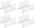 White Plate Organizer for Cabinet 4 Pack, Plstic Plate Rack Stand Keep Dry for Dish, Bowl, Bakeware, Serving Tray and More, Plate Holder for Cabin...