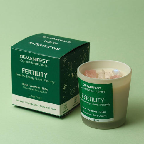 Fertility Candle for Women trying to Conceive | Rose, Jasmine and Lilac Scented Candles Gifts for Women | Soy Non Toxic Intention Candles with Cry...