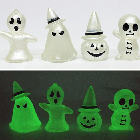 BinaryABC Halloween Glow in The Dark Pumpkin Ghost Miniature Figurines,Luminous Garden Ghost Decor, Fairy Garden Doll House Accessories,Halloween ...