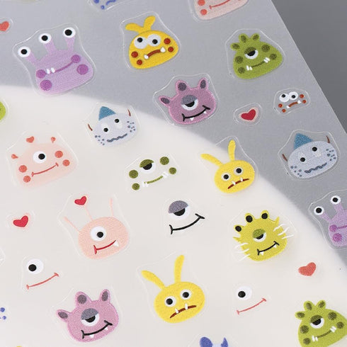 6 Sheets Nail Art Sticker Decals 5D Embossed Nail Art Supplies Self-Adhesive Nail Art Decoration Cartoon Monsters Black Cats Panda Design Manicure...