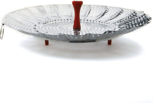 Norpro Large Vegetable Steamer with Detachable Silicone Post, Red, One Size, As Shown...