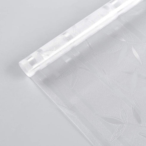 rabbitgoo Window Privacy Film Frosted Bamboo Pattern, Removable UV Blocking Stained Glass Decals Covering Decorative Window Cling for Home, 23.6 i...