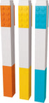 IQ LEGO Stationery 3 Pack Highlighter Markers with 4x2 Building Bricks - Yellow, Orange, Blue...