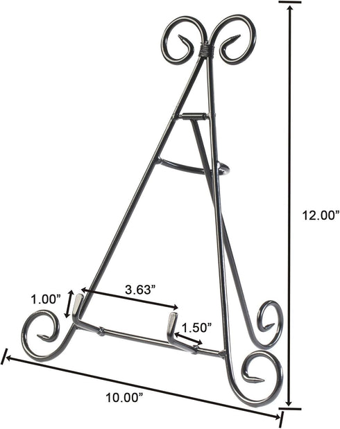 HUJI Sturdy Iron Display Stand Holder for Home Kitchen Decoration Platters, Pictures, Frames and Books. (1, 12")...