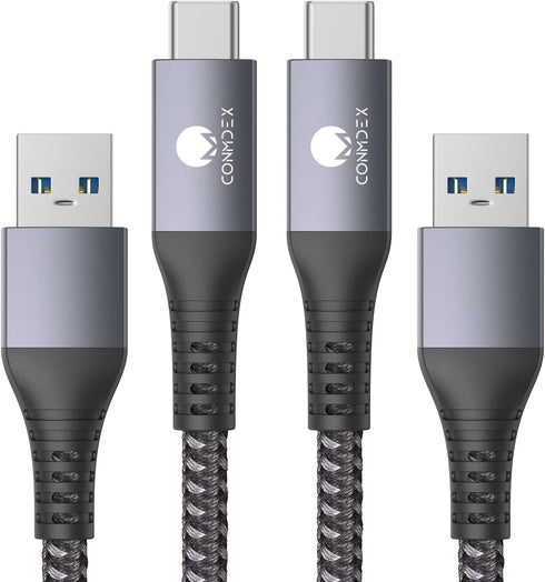 CONMDEX USB to USB C Cable 10Gbps (6ft, 2-Pack) USB 3.1 Gen 2 Data Transfer Cable for iPhone 15/15 Plus/15 Pro/15 Pro Max, Samsung Galaxy S23, Typ...