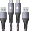 CONMDEX USB to USB C Cable 10Gbps (6ft, 2-Pack) USB 3.1 Gen 2 Data Transfer Cable for iPhone 15/15 Plus/15 Pro/15 Pro Max, Samsung Galaxy S23, Typ...