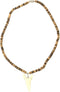 Hawaiian Jewelry Tan Coconut Bead Large Resin Shark Tooth Necklace from Hawaii...