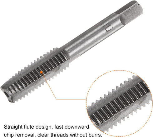 T-Handle Ratchet Tap Wrench + Metric Tap Set, 7pcs M3 M4 M5 M6 M8 M10 M12 Thread Taps and M5-M12 Adjustable 10" Long Ratcheting Wrench Hand Tappin...