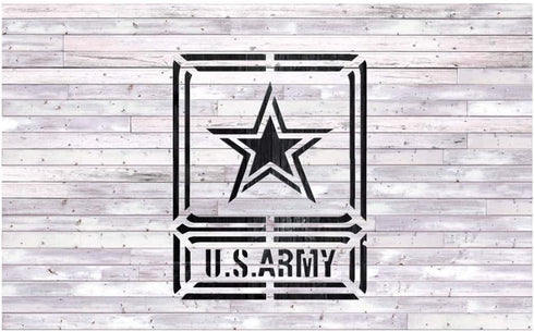 U.S Army Stencil for Painting on Wood, Fabric, Walls, Airbrush + More | Reusable 8.7 x 7.4 inch Mylar Template (US Army Military Logo)...