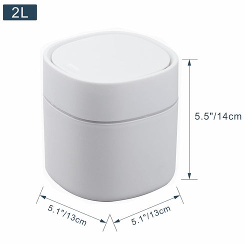 Mini Desktop Trash Can with Lid,Small Garbage Can for Countertop,Dressing Table,Bedside Etc,Free 90 Bags(White)...