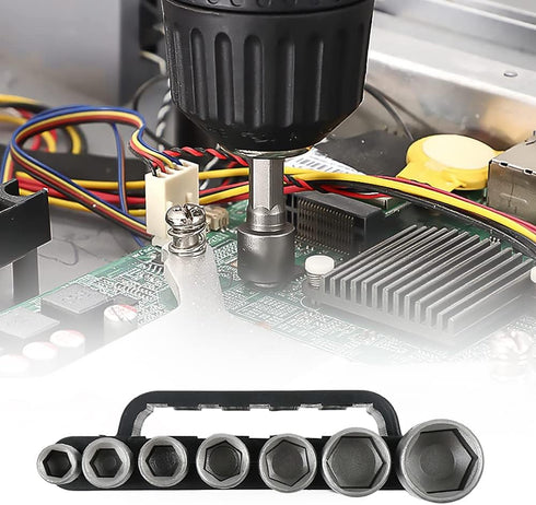 14Pcs Power Nut Driver Drill Bit Set Chrome-Vanadium Steel Quick Change Metric Socket Wrench Screw 1/4 inch Hex Shank Pneumatic Screw Sleeve House...