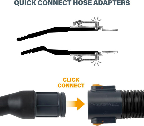 POWERTEC 70379 Quick Connect Fitting 1-1/4" ID, Extra Adapter Used with POWERTEC Power Tool Vacuum Hose Kits 70257, 70355 & 70376...