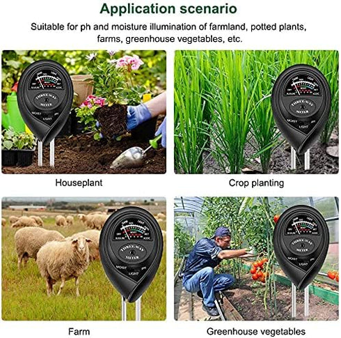 CHICIRIS 3 in 1 Function Soil Tester, Soil Meter Plant Meter Soil//Light Tester for Gardening Tool Kits for Garden, Farm, Lawn, Indoor & Outdoor...