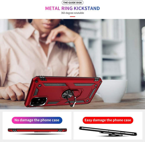 Samsung A71 5G Case, A71 5G Phone Case with Screen Protector, Military Grade Protective Cases with Ring for Samsung Galaxy A71 5G (Red)...