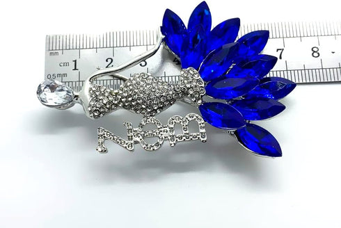 Shiny bling rhinestone inlaid greek letter ZETA ZPB sorority society girl metal brooch...