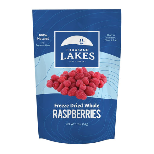 Thousand Lakes Freeze Dried Fruit - Raspberries 1.2 ounces | No Sugar Added | 100% Whole Raspberries...