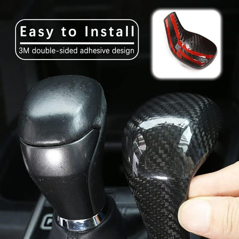 ABS Carbon Fiber Gear Shift Knob Head Cover Trim Interior Moulding Decoration Sticker Accessories Fit for Toyota Highlander 2014-2019...