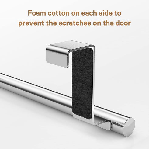 Stainless Steel Over Door Towel Rack Bar Holders for Universal Fit on Over Cabinet Cupboard Doors 2 Pack (Sliver)...