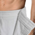 Turkish Cotton Terry Velour Adjustable Body Wrap Towel for Men (White, One Size)...