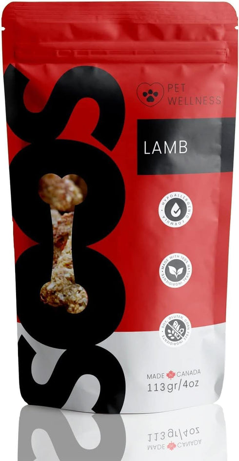 SOOS Lamb Dog Treats Training Dog Treats Dog Chews Cat Treats All Natural Dogs and Cats Wellness Treat for Pets - 1x Pack 113gr / 4oz...