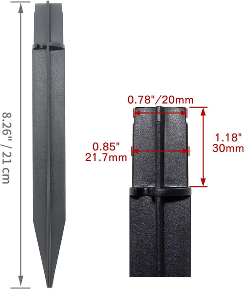 8PCS Torch Stake 8.25 Inch Pathway Light Stake Plastic Path Light Replacement ABS Plastic Stake Solar Stake for Garden,Pathway Lamps(Head Mounting...