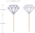 50 Pack Cupcake Toppers Silver Glitter Diamond Cakes Toppers Cupcake Decor Party Cake Decoration Supplies...