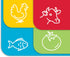 Better Kitchen Products Extra Thick Flexible Plastic Cutting Board Mats, Set of 4, Color Coded with Food Icons, Waffle Back Grip Underside...