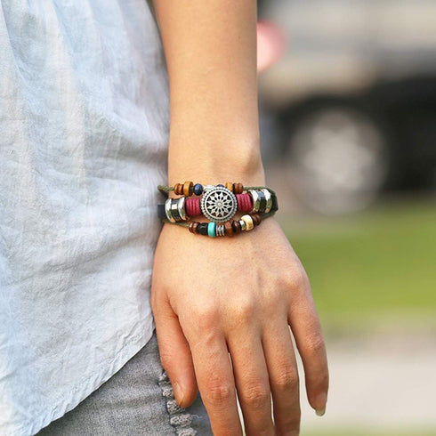 Women Lady Bohemia Wind Beaded Multilayer Hand Woven Bracelet Jewelry...