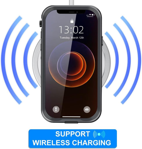 Waterproof Case for iPhone 12 Mini, IP68 Full Coverage Protective Waterproof/Shockproof/Dustproof Phone Case with Built-in Screen Protector for Ap...