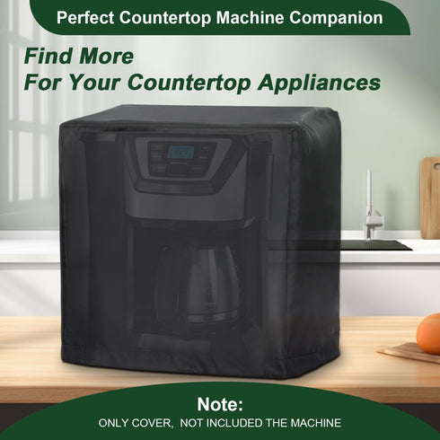Coffee Machine Cover, Universal Waterproof Shield for Countertop Appliances in Home, Garage and Office, Black...