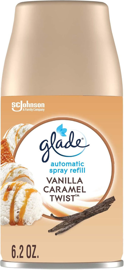 Glade Automatic Spray Refill, Air Freshener for Home and Bathroom, Vanilla Caramel Twist, 6.2 Oz...