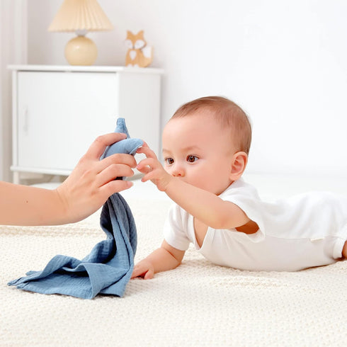 insular Baby Lovey Blanket for Boys and Girls, Cotton Muslin Security Blanket for Babies, Soft Breathable Lovie Soothing Towel for Newborn and Inf...