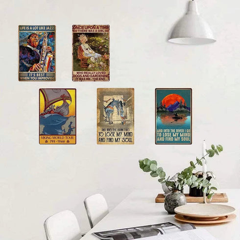 Riding Horse Metal Tin Sign,Into The Barn Lose My Mind and Find My Soul,Retro Tin Sign for Farm Village Home Hotel Bar Cafe Outdoor Wall Decoratio...