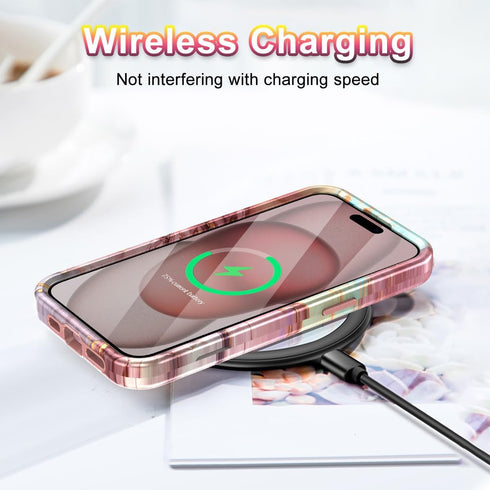 Btscase for iPhone 15 Plus Case 6.7 inch (2023), Marble Pattern 3 in 1 Heavy Duty Full Body Shockproof Hard PC+Soft Silicone Drop Protective Women...