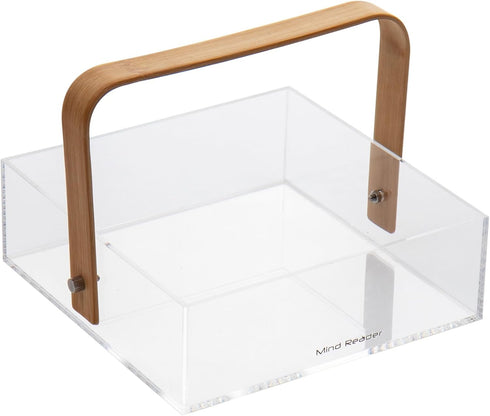 Mind Reader Napkin Holder, Kichen Storage, Countertop Organizer, Caddy, Kitchen, Acrylic, 7.25"L x 7.25"W x 5.5"H, Brown...