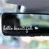 3pcs Hello Beautiful Rearview Mirror Decal Vinyl Car Decals for Women Vanity Mirror Stickers Girl...