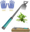 Weed Puller Tools Sharp Weeding Tool High Manganese Steel Weed Remover Tool, Grass Root Removal Tool with Handle 6 Teethes Dual Purpose Hand Weede...