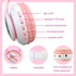 Wireless Headphones for Kids, Cat Ear LED Light Up Bluetooth Kids Headphones with Microphone for School/Travel/Sports/Gaming/Gifts/Christmas (Pink...