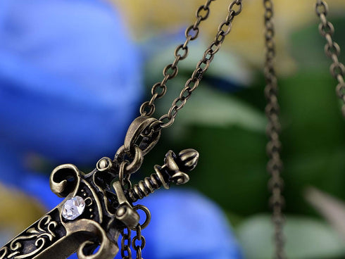 Alilang Antique Fantasy Medieval Renaissance Removable Scabbard Rune Sword Dagger Pendant Necklace...