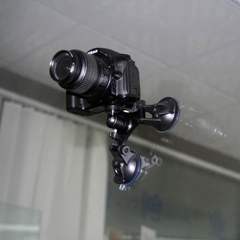 3-Cup Action Camera Suction Cup Mount Motion Camcorder Car Windshield Hood Door Trunk Lid Holder/w Ball Head Compatible with GoPro Sony DJI OSMO A...