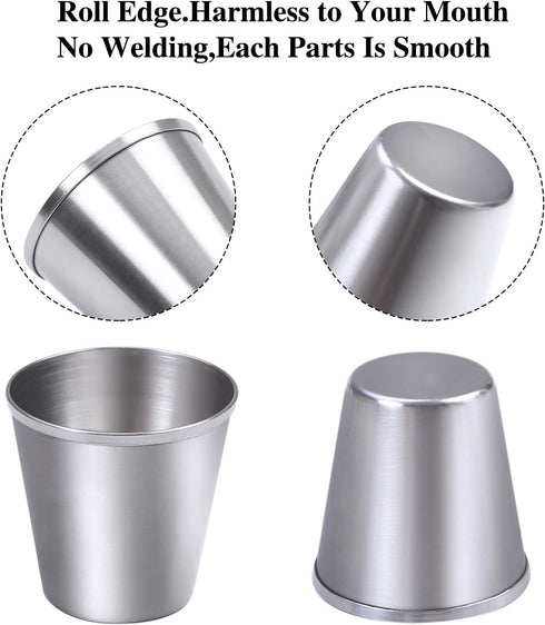 Ruisita 12 Pieces Stainless Steel Shot Cups Stainless Steel Shot Glass Drinking Tumbler (1 Ounce/30 ml)...