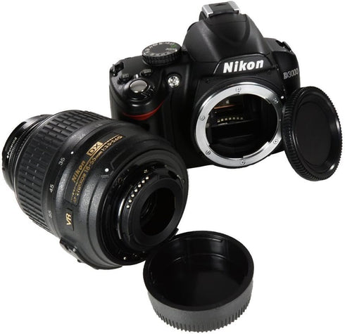 Camera Body Cap and Rear Lens Cover Compatible with Nikon D7500 D750 D3400 D3300 D3200 D5500 D5300 D5200 D5100 D5000 D7200 D7100 D7000 D610 D600 D...